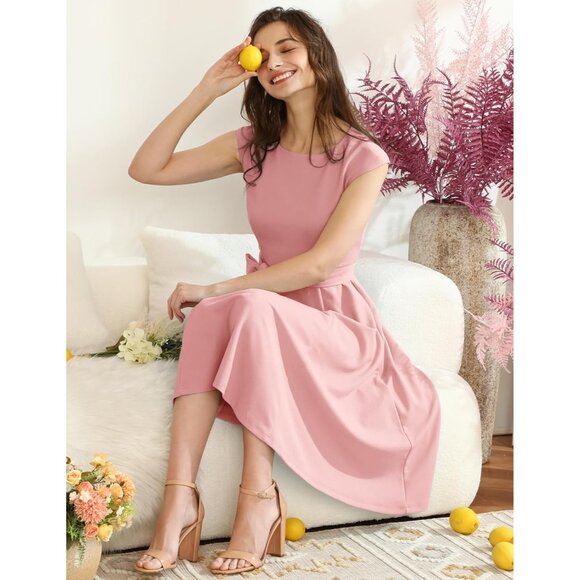 Dresstells Women's Dustyrose Modest Vintage Cocktail Formal Party Dresses - Picture 2 of 5